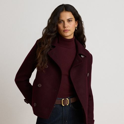 Manteau court croisé en laine mélangée - Lauren - Modalova