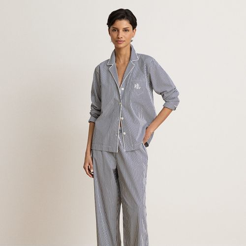Pyjama rayé en popeline de coton - Lauren - Modalova