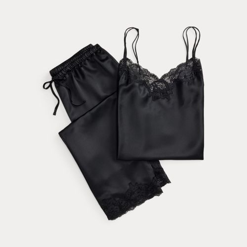 Ensemble pyjama caraco satin et dentelle - Lauren - Modalova