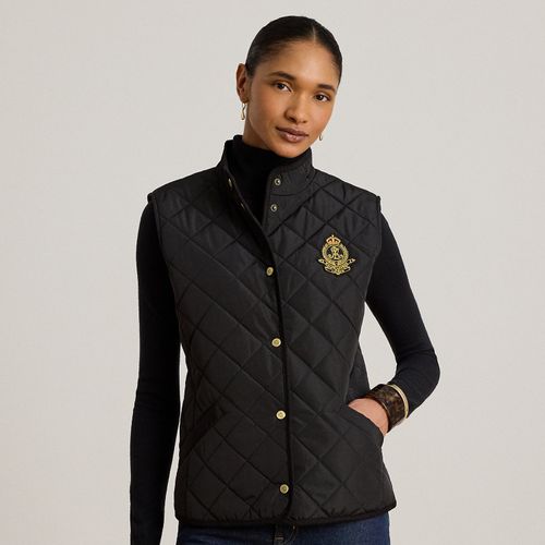 Gilet matelassé à écusson en velours - Lauren - Modalova