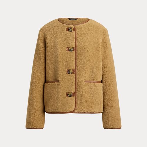 Teddy coat fausse fourrure et cuir vegan - Lauren - Modalova