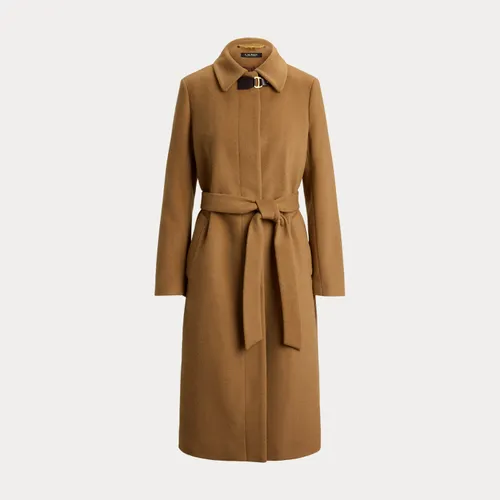 Manteau ceinturé à boucle laine mélangée - Lauren - Modalova