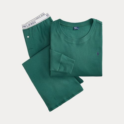 Pyjama manches longues en tricot gaufré - Polo Ralph Lauren - Modalova