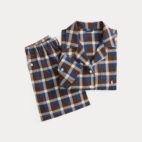 Pyjama écossais passepoilé en flanelle - Polo Ralph Lauren - Modalova