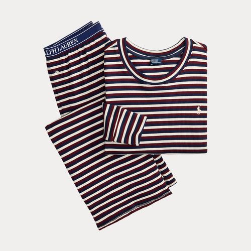 Pyjama rayé en tricot gaufré - Polo Ralph Lauren - Modalova