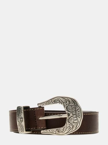Ceinture En Cuir Véritable - Guess - Modalova