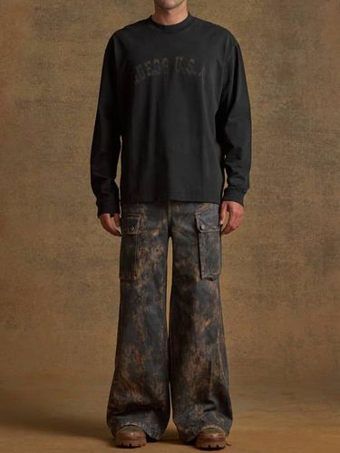 T-Shirt Manches Longues Avec Logo - Guess - Modalova