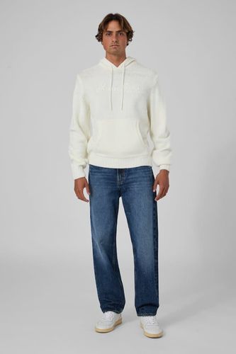 Sweat À Capuche En Maille Avec Logo Brodé - Guess Jeans - Modalova
