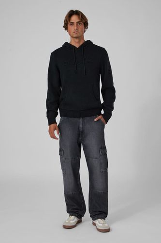 Sweat À Capuche En Maille Avec Logo Brodé - Guess Jeans - Modalova