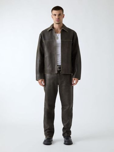Pantalon En Cuir Straight - Guess - Modalova
