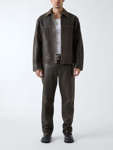 Veste Biker En Cuir Véritable - Guess - Modalova