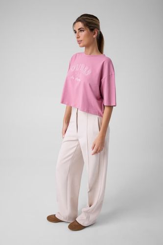 T-Shirt Boxy Avec Logo Brodé - Guess - Modalova
