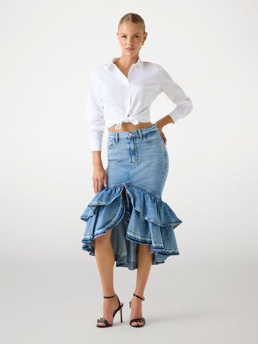 Jupe Midi En Jean Volantée - Guess - Modalova