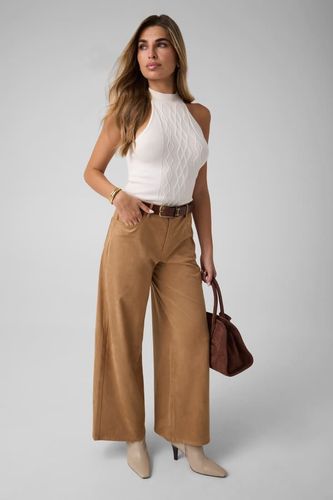 Pantalon En Daim À Jambes Larges - Guess - Modalova