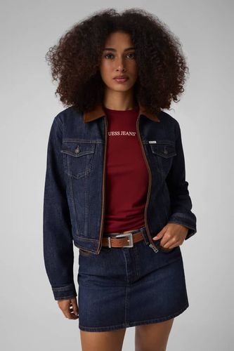 Veste Trucker Zippée Matelassée En Denim - Guess - Modalova