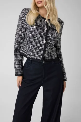 Veste En Tweed Boutonnée - Guess - Modalova