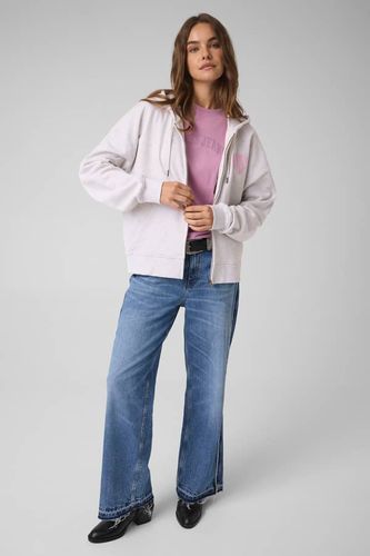Sweat À Capuche Imprimé À Fermeture Zippée Intégrale - Guess Jeans - Modalova