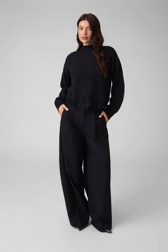 Pull En Maille Ajourée Mélangée De Laine - Guess - Modalova