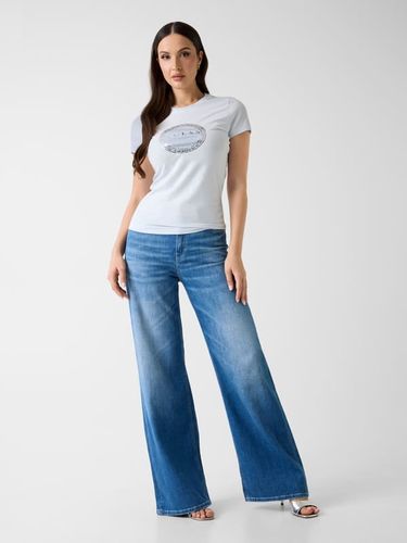 T-Shirt Logo En Strass - Guess - Modalova