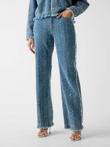 Jean En Tweed À Jambes Larges - Guess - Modalova