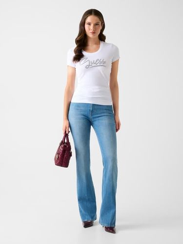 T-Shirt Avec Strass Logo - Guess - Modalova