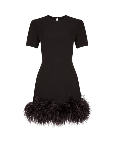Arabella Feather Dress - Black - Hervanr - Modalova