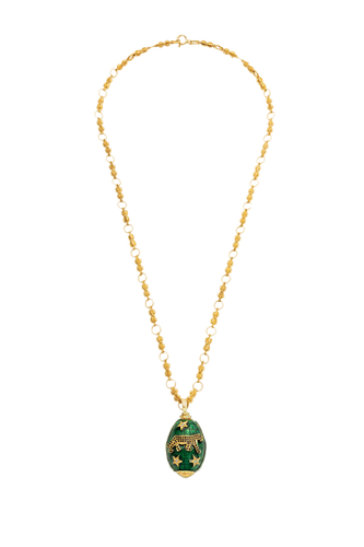 Panther Green Gold Necklace - Lora Istanbul - Modalova