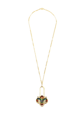 Multi Color Key Necklace - Lora Istanbul - Modalova