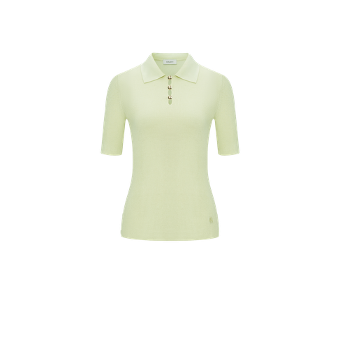 BUTTON-EMBELLISHED SILK LAPEL POLO SHIRT - XS - Tops - CRUSH Collection - Modalova