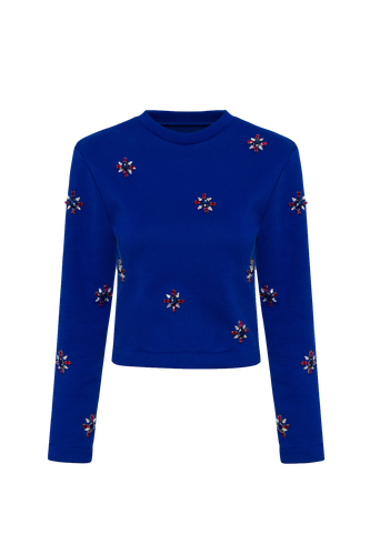 Mondo Bejeweled Cropped Sweater - Nana Gotti - Modalova