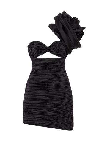 Raven One-Shoulder Ruffled Mini-Dress - Nana Gotti - Modalova