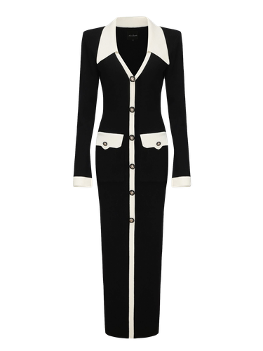 Felicity Long Knit Cardigan (Black) - Nana Jacqueline - Modalova