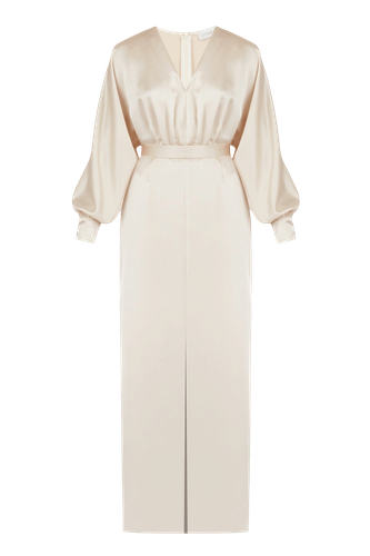 BECA beige cocktail dress with front slit - UNDRESS - Modalova
