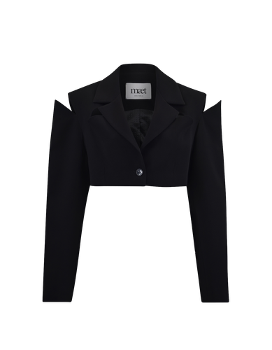 MAKEDA Cropped Jacket with Cut Outs - MAET - Modalova