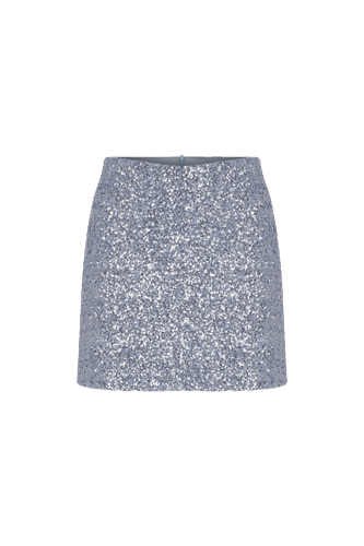 Marde A-Line Sequin Mini Skirt in Powder Blue - Nazli Ceren - Modalova