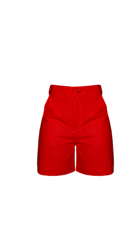 Red Linen Shorts - Fenáreta - Modalova