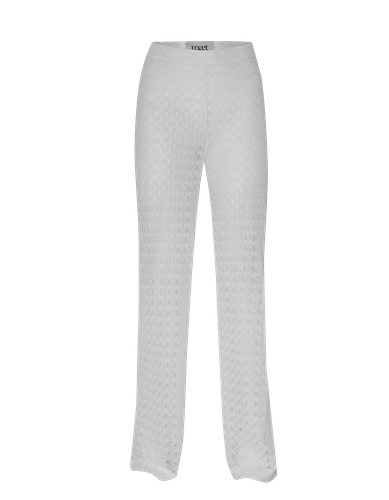 LEIA White Knit See Through Pants - MAET - Modalova