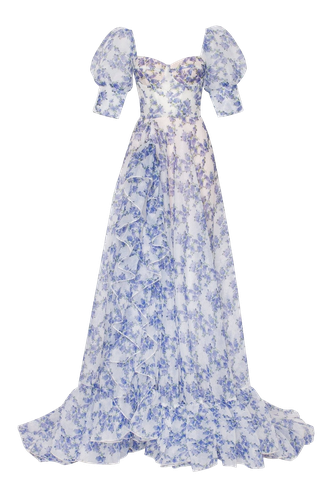 Blue Hydrangea maxi princess dress - Milla - Modalova