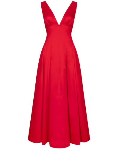 Renee Cotton Maxi Dress - Red - Hervanr - Modalova