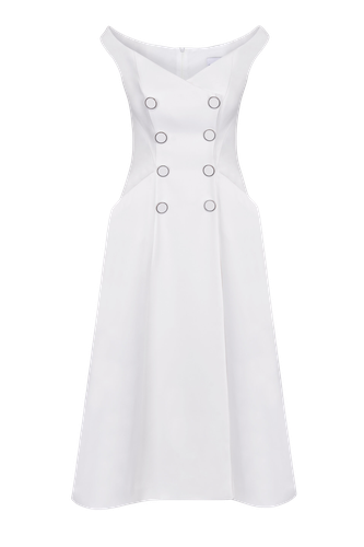 Ecru cocktail dress with buttons - Lily Was Here - Modalova