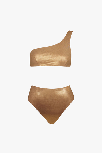 One-Shoulder Bikini with High-Waisted Bottom in - Bottom - S - Bikini bottoms - Sara Cristina - Modalova