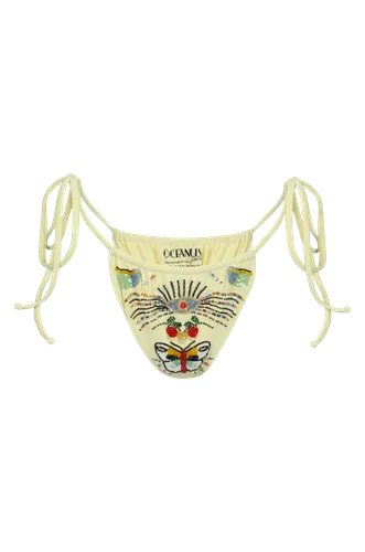 Clover Self-Tie Side Luxe Bikini Bottoms - Oceanus Swimwear - Modalova