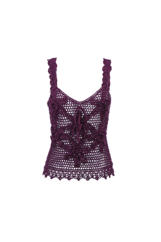 Violet Handmade Crochet Top - ANDREEVA - Modalova