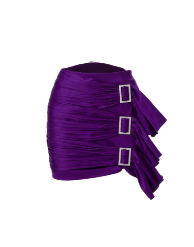 Purple Crystal Embellished Mini Skirt - SKRT - Modalova