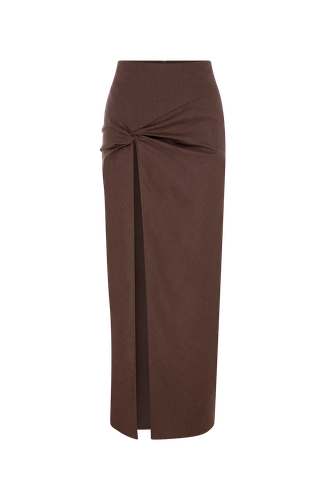 Aditi - Linen Midi Skirt With Twist - ILA - Modalova