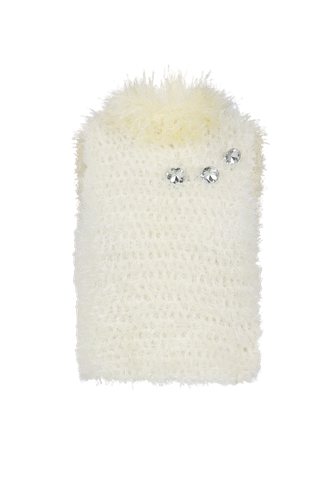 White Handmade Knit Top - ANDREEVA - Modalova