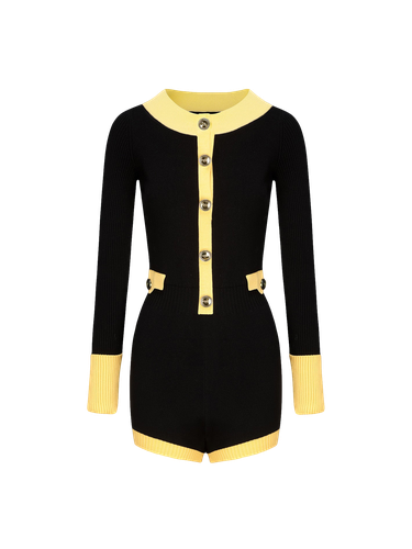 Matilda Knit Jumpsuit (Black & Yellow) - Nana Jacqueline - Modalova