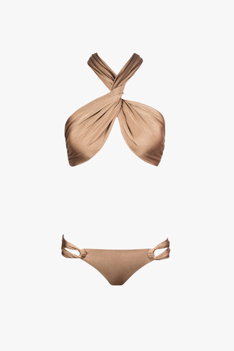 Wrap Bikini in Bronze - Bottom - M - Bikini bottoms - Sara Cristina - Modalova