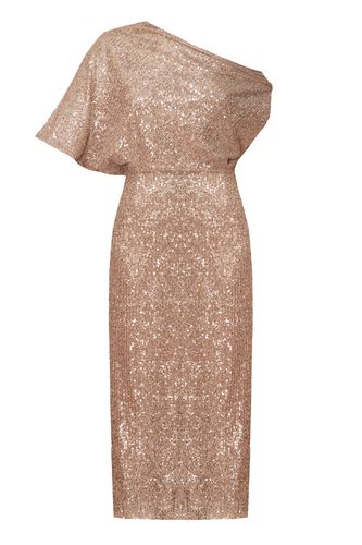 MARGO nude sequin asymmetric evening dress - UNDRESS - Modalova