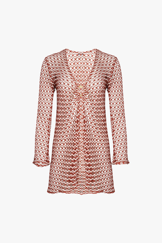 Nerea Mini Cover-Up in Terracotta and Ivory - M - Beachwear - Sara Cristina - Modalova